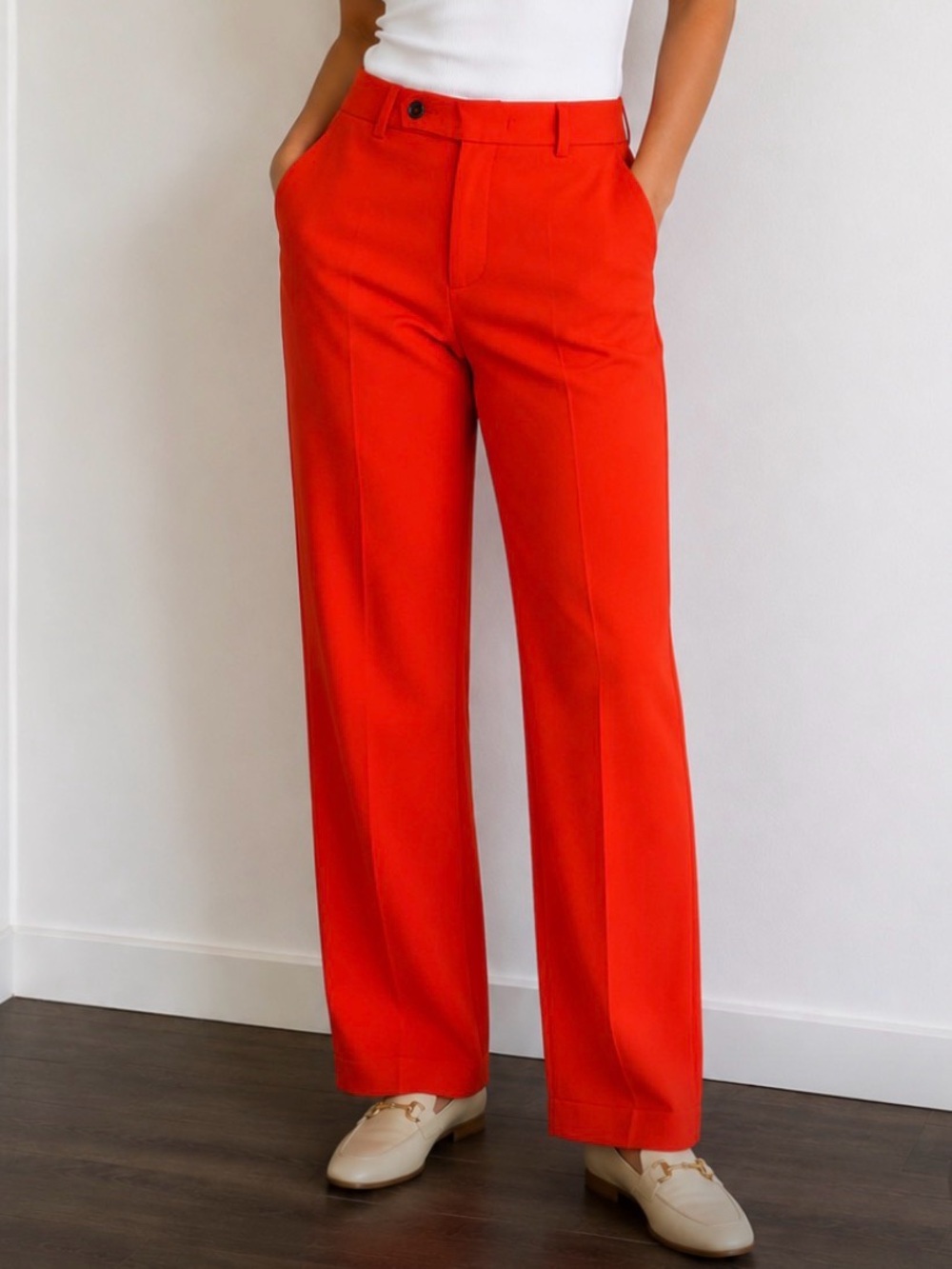NWOT- Essential Antwerp Wide-Leg Pants in Bright Orange/Red 🍊